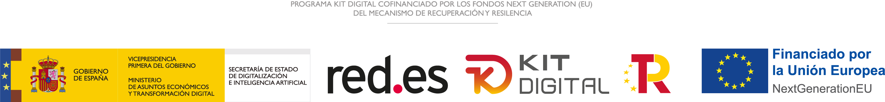 Logos de gobierno de españa, red.es, kit digital, unión europea